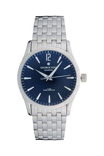Водостойкие серебристые часы с кварцевым механизмом George Kini