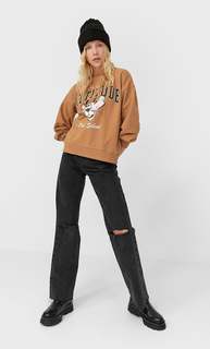 Stradivarius Толстовка «Розовая Пантера» Женская Коллекция Бежевый S
