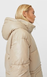 Stradivarius Стеганое Пальто Женская Коллекция Цвет Камня L