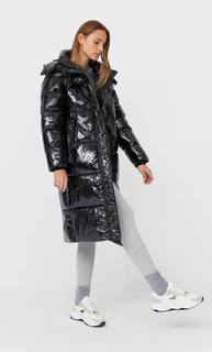 Stradivarius Блестящий Пуховик Женская Коллекция Черный Xs