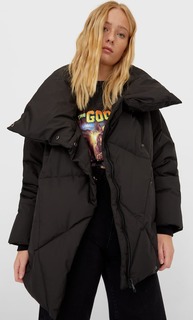 Stradivarius Пуховик Женская Коллекция Черный S