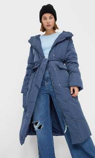 Stradivarius Пуховик С Поясом Женская Коллекция Multicolor S