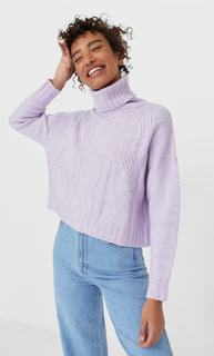 Stradivarius Укороченный Свитер С Узором «Косы» Женская Коллекция Multicolor S
