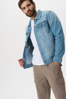 Джинсовая куртка мужская F5 06424/Blue denim голубая XL
