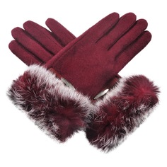 Перчатки женские Venera 9500364 бордовые/серые