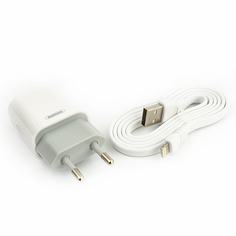 Сетевое зарядное устройство USB Remax RP-U14 + кабель Lightning 2400mAh <белый>