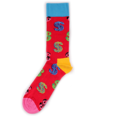 Носки унисекс Happy Socks x Andy Warhol - Dollar Sign разноцветные 36-40