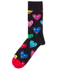 Носки унисекс Happy Socks x Keith Haring - Heart черные 41-46