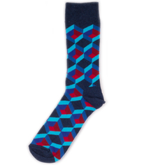 Носки унисекс Happy Socks Optic Square синие 41-46