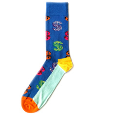 Носки Happy Socks Dollar Sign синие 41-46