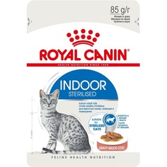 Влажный корм для кошек ROYAL CANIN Indoor Sterilised, мясо в соусе, 12шт, 85г