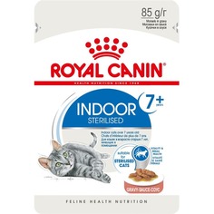 Влажный корм для кошек ROYAL CANIN Indoor Sterilised, 7+ кусочки мяса в соусе, 12шт, 85г