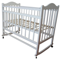 Ровать Детская Мой Малыш Ивашка 1 С Накладкой (Цвет: Белый, Колесо-Качалка) Мм1-3 Россия