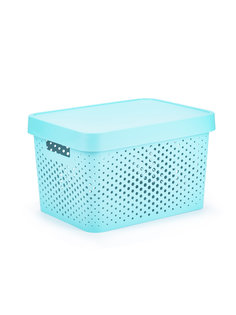 Коробка INFINITY перфорированная с крышкой 17л лазурная Curver