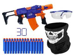 Набор NERF Легион Страйф № 3 Бластер Элит Супер Страйф, бандана череп, очки, патроны 30 шт