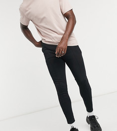 Черные строгие джоггеры скинни со складками ASOS DESIGN Tall-Черный