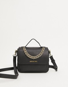 Черная сумка через плечо с массивной цепочкой Love Moschino-Черный