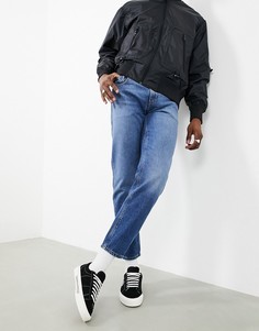Синие выбеленные джинсы классического кроя ASOS DESIGN-Синий
