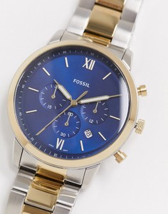 Часы из разных металлов с темно-синим циферблатом Fossil neutra chrono FS5706-Мульти