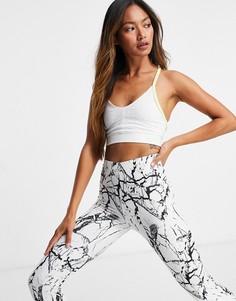 Приталенный кроп-топ с сетчатой вставкой ASOS 4505-Белый