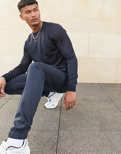 Темно-синие джоггеры в строгом стиле ASOS DESIGN-Темно-синий