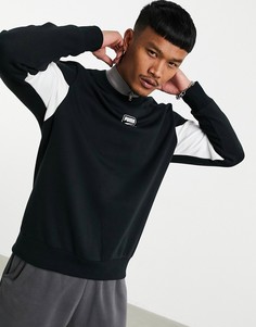 Черный свитшот с маленьким логотипом на груди Puma Rebel