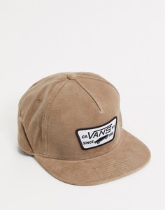 Коричневая бейсболка snapback Vans с большой нашивкой-Коричневый