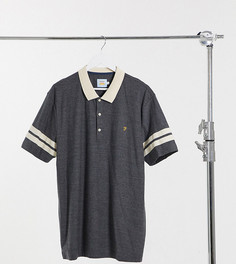 Серое поло с манжетами на рукавах Farah Radford-Серый