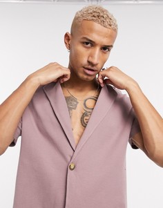 Светло-лиловое поло с запахом и воротником в виде лацканов ASOS DESIGN-Фиолетовый