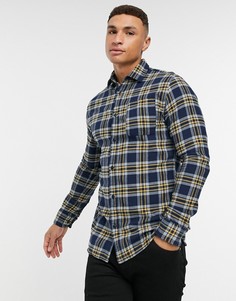Фланелевая рубашка в клетку Jack & Jones-Темно-синий