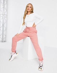 Белое боди с круглой горловиной и высоким вырезом для бедер ASOS DESIGN-Белый