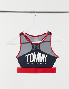 Черный укороченный бюстгальтер со съемными чашками Tommy Hilfiger Sport