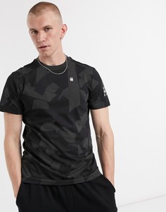 Черная/серая футболка с камуфляжным принтом G-Star-Серый