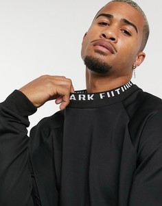 Черный свитшот в стиле oversized с логотипом на воротнике от комплекта ASOS Dark Future