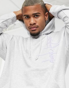 Oversized-худи белого меланжевого цвета с вышивкой лавандового цвета от комплекта ASOS Dark Future-Белый