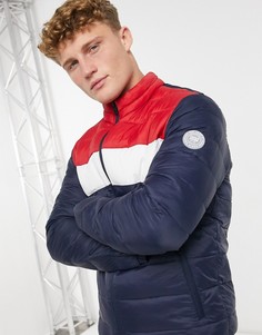Пуховик с воротником в цветах синий / красный / белый Jack & Jones Essentials-Темно-синий
