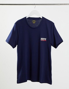 Темно-синяя футболка с маленьким логотипом Polo Ralph Lauren-Темно-синий
