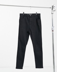 Черные джинсы скинни с высокой талией Bershka-Черный