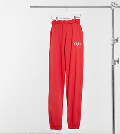 Красные джоггеры oversized с отворотом на талии и логотипом «теннис» ASOS DESIGN Tall-Красный