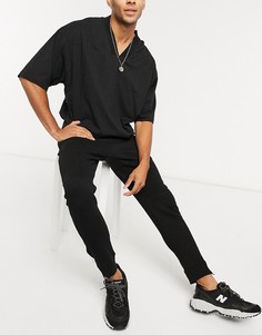 Черные узкие джоггеры от комплекта Bershka-Черный