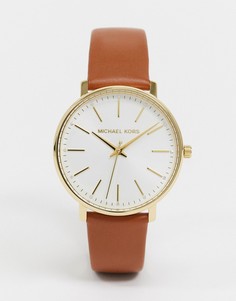 Часы со светло-коричневым кожаным ремешком Michael Kors MK2740-Светло-коричневый