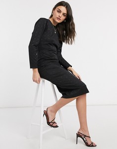 Черное платье-футляр с объемными рукавами Closet-Черный