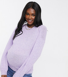 Сиреневый трикотажный джемпер с вырезом на спине Pieces Maternity-Фиолетовый