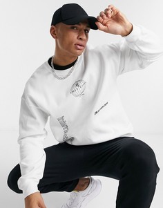 Белый свитшот с принтом Topman