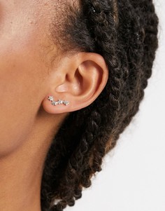 Серьги-гвоздики в виде звезд с серебряным покрытием Pieces 18K-Серебряный
