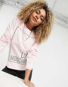 Розовый свитшот с логотипом Love Moschino
