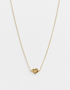 Золотистое ожерелье с маленькой подвеской "Loves Me Knot" Kate Spade-Золотой