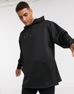 Длинное oversized-худи черного цвета ASOS DESIGN-Черный
