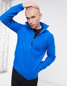Ярко-синяя спортивная куртка из флиса с нашивкой ASOS DESIGN-Синий