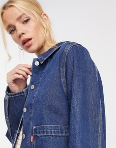 Джинсовая куртка выбеленного синего цвета в стиле милитари Levis-Синий Levis®